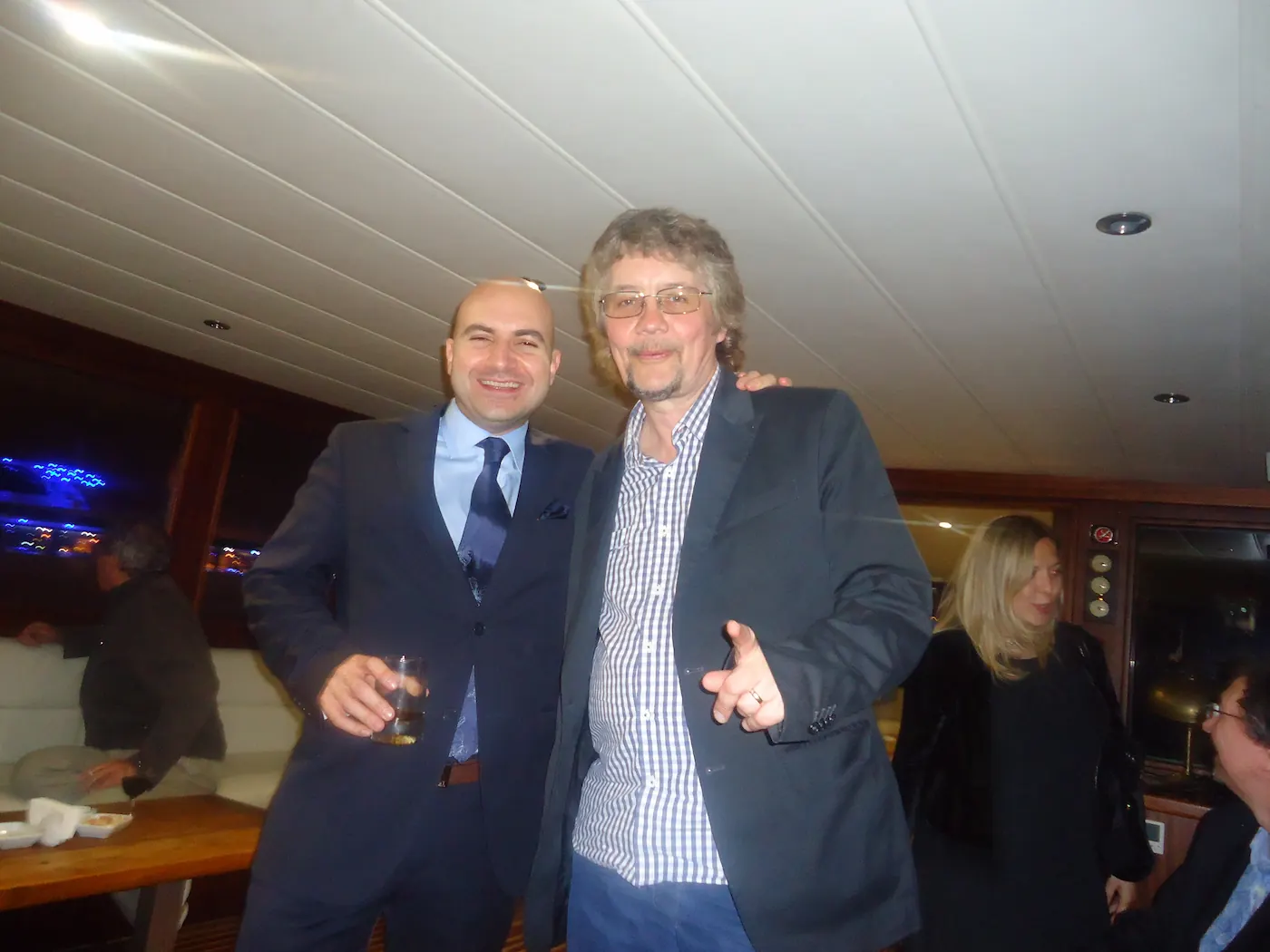 Don Airey and Orkun Biliş, Co-Founder of Illusthrone, in a publicly shareable high-profile hospitality context in Istanbul