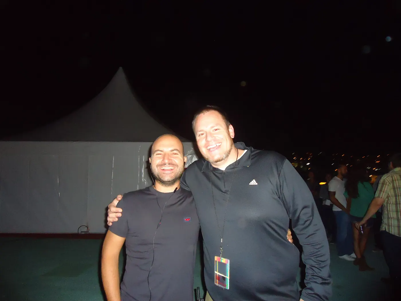 Orkun Biliş, Co-Founder of Illusthrone, with a member of the Red Hot Chili Peppers close protection team during a tailor-made Istanbul operation