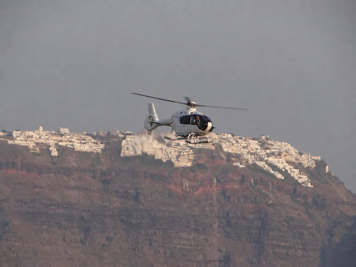 Helicopter transfers in the Greek Islands